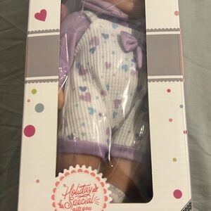 Purple and White Doll in Gift Box